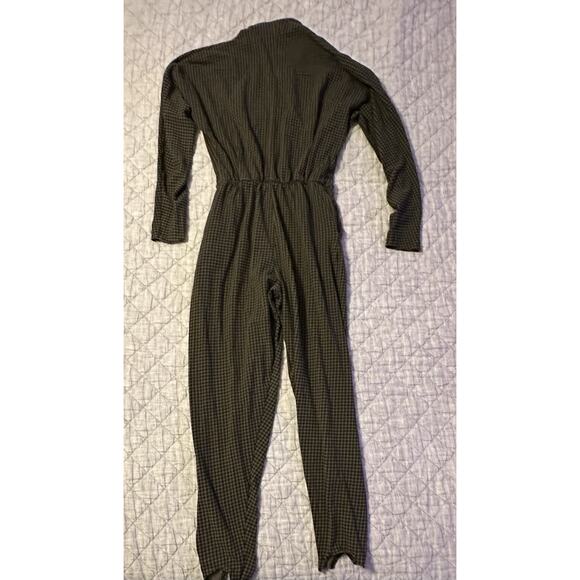 Ann Taylor Vintage Houndstooth Mock Neck Jumpsuit Small Retro 90s Stretch Knit - Picture 12 of 13